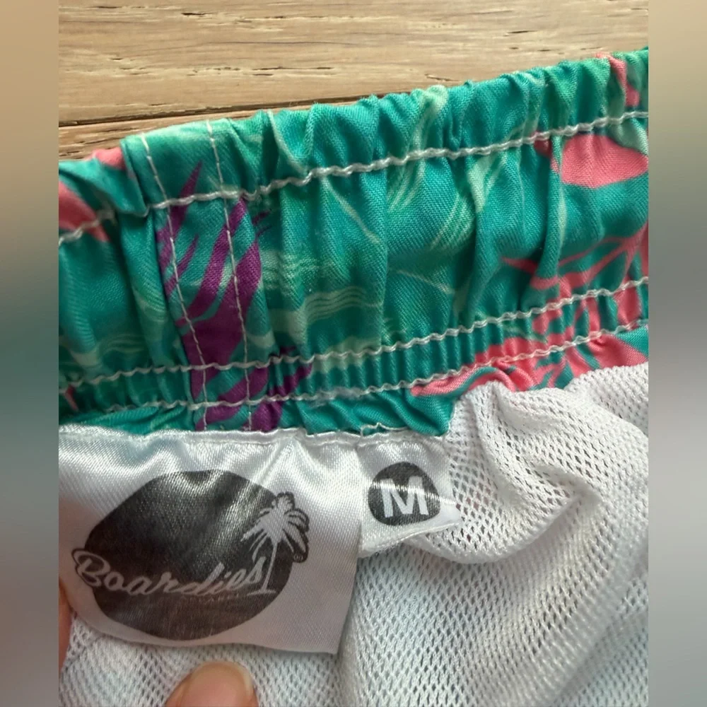 Boardies Apparel Men’s Swim Trunks Medium Tropical Palm Print Lined Shorts